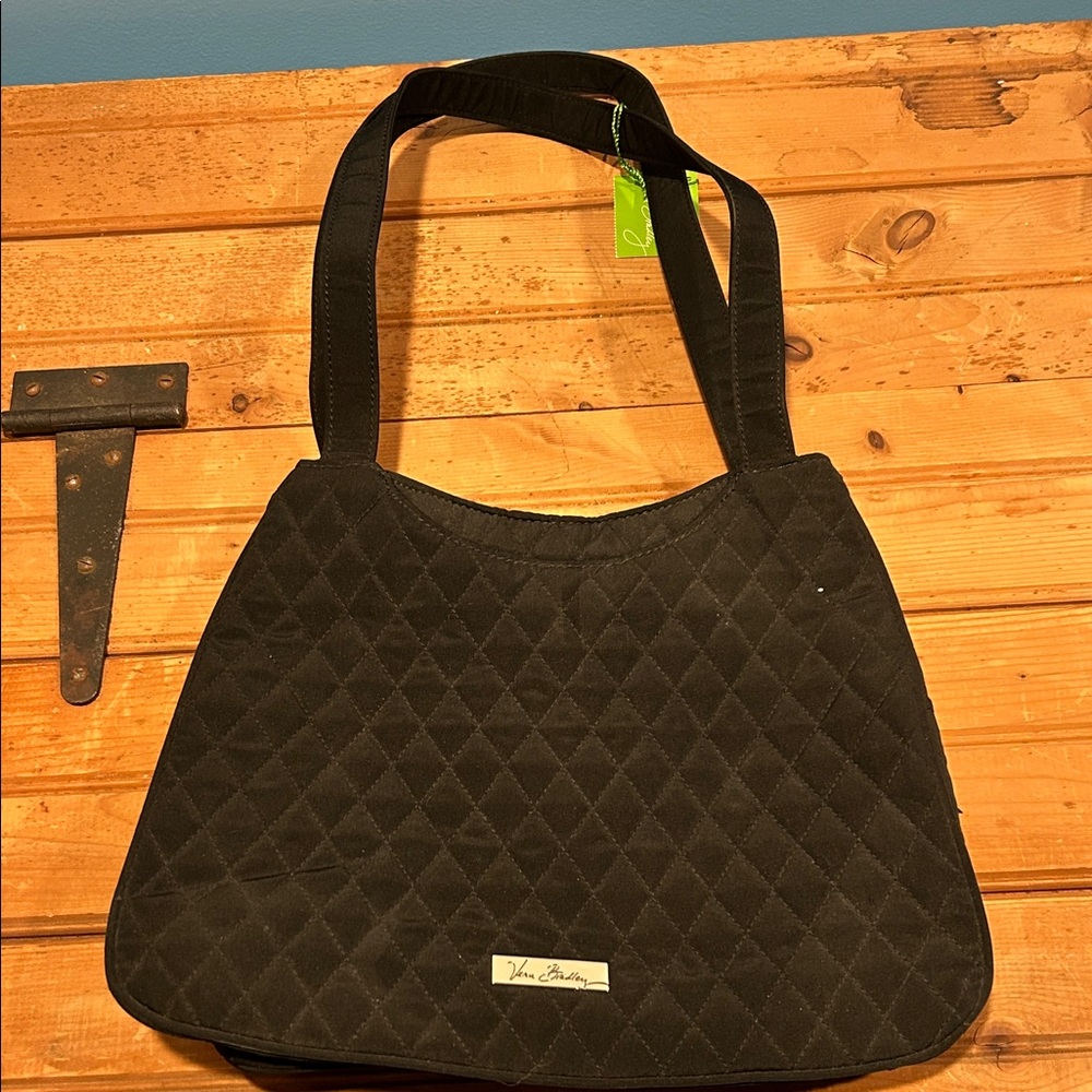 Vera Bradley Black Quilted Shoulder Tote